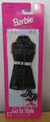 1997 Barbie Go In Style Fashion Black Dress w/ Black Ankle Boots Mint on Card