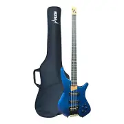Haze HB4BLP Aurora Series Headless Chameleon Electric Bass – Active BJ80 Pickups