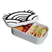 Lunch Box Food Container Snack Picnic Authentic Wood Strap Cutlery Japanese Wave