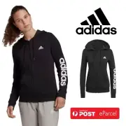 Adidas Women's Essential French Terry Full Zip Black Hoodie - OZ Stock