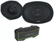 2) Kicker 51KSC69304 6x9" 3-Way Speakers+Home Bluetooth Speaker KSC69304 KSC6930