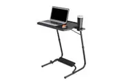 TABLE BUDDY Executive | Folding Table With Cup Holder & Detachable Foot Rest | Black