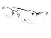 Nike Titanium Glasses Frame Shiny Gunmetal Black 54mm RX Semi Rimless 6045 070