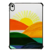 iPad 10.9-inch (10th gen) iPad Impact Case SIMPLE SUNSET 1 IPAD, MINIMALIST COLORFUL LANDSCAPE MOUNTAINS SUN NATURE ILLUSTRATION By Ebi Emporium