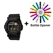Casio G-Shock Digital Mens Black Vibration Alert Watch GD-350-1B Bottle Opener Bundle