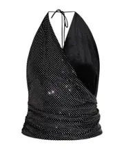 Balmain Embellished Open-Back Top FR34,FR36,FR38,FR40 black
