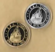 Titanic, RMS, White Star Line Gold & Silver Coins Lot, Ship, April 12, 1912