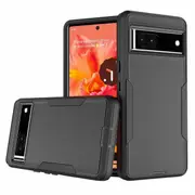 For Google Pixel 7 3in1 Case Drop Resistant Defender Tradies Hybrid Armor Heavy Duty Rugged Shockproof Tough Cover (Black)