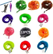 12 Pieces Fuzzy Worm Toys String Pets Fuzzy Worms On String Bulk Trick Toy Pa...