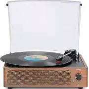 WOCKODER Vintage Record Players for Vinyl with Speakers Belt-Driven Retro Tur...
