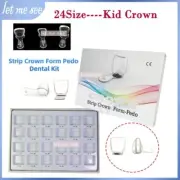 Dental Resin Kid Crown Pediatric Deciduous Strip Crown Form-Pedo Clear 24 Sizes
