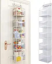 Fixwal 5-Shelf Over The Door Hanging Pantry Organizer, Room Organizer with Clear Plastic Pockets, 25lb Ultra Sturdy & Large Capacity for Closet, Bedroom, Nursery, Bathroom and Sundries