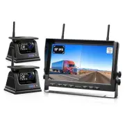 Magnetic Solar Wireless Backup Camera HD 1080P 10" DVR Monitor, Dual RV