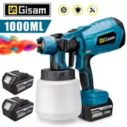 1000ML Cordless Electric Spray Gun High Power HVLP Paint Sprayer Auto Furniture