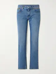 [Stella McCartney] Stella McCartney - + Net Sustain Falabella Chain-embellished Mid-rise Straight-leg Jeans - Blue - 24 24 Blue
