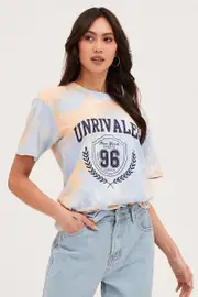 Multi Short Sleeve Graphic Tee - Size S, Women's Graphic Tee
