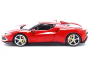 Ferrari 296 GTB Red "Race + Play" 1/18 Diecast Model Car by Bburago
