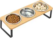 Cat Bowls with Stand, Pet Dishes, 15-Degree Tilted Elevated Adjustable Height Kitten Eating Feeding Bowls with Stand for Indoor Outdoor Pet