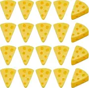 SUNNYCLUE 1 Box 60Pcs Cheese Charm Food Cabochons Bulk Golden Resin Flatback Simulated Delicious Foods Triangle Cheesecake Cabochon Charms for DIY Crafting Jewellery Making Decoration Embellishments
