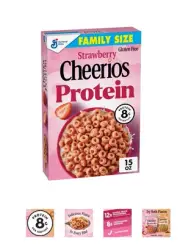 Cheerios Protein Cereal, Strawberry, 8g Protein, Family Size, 15 oz