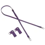 Adjustable Leather Shoulder Strap Purse Straps with Silver Clasp Purple