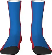 [EdWal] Soft Mongolian flag print Moisture Wicking Socks Sports Socks for Men and Women Warm thermal Boot Hiking Socks
