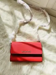 NWT Michael Kors MK Jet Set Travel Large Phone Crossbody WalletBag Dark Sangria