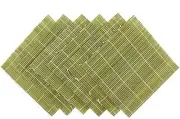6 Pack Green Bamboo Sushi Rolling Mats - 9.5" x 9.5" | BambooMN