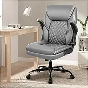 Gaming Chair, Home Office Chair Ergonomic Computer Desk Chair with Adjustable Flip-Up Arms Gaming Chairs Mobile Gamer Armchair Relaxing Vanity(Grey)