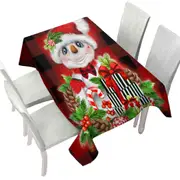 Christmas Plaid Cutie Snowman Tablecloth