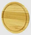 Pine Wood Round Cutting Board Chopping Blocks Bread Cheese Plate Juice Groove S