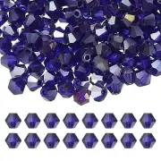 6mm Bicone Crystal Beads, 200 Pcs Glass Faceted Spacer Bead, Dark Blue
