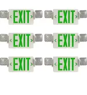 Green LED Exit Sign Emergency Light Adjustable Lamps Exit Combo UL listed 6 Pack