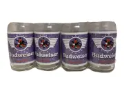 Set of 4 NEW Throwback Retro Budweiser glasses beer Can Shaped pub bar