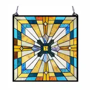 20" Square Panel Stained Glass Window Hanging Panel Suncatcher