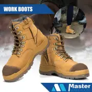 Rock Rooster Work Boots Steel Toe Safety High Leg, Zip Side, Lace-Up UK SIZE