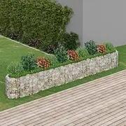 Raised Garden Bed, Elevated Planter Box Plant Container Gabion Galvanised Iron 400x50x50 cm