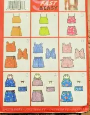 Butterick 6101 Girls Tops Skirts & Shorts Sewing Pattern in 9 Styles 2-3-4-5