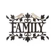 Laser Cut Family W Lovebirds Wall Art 51x35cm
