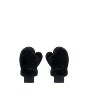 faux fur mittens One size Black