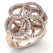 Real 2carat Round Cut Diamond Ladies Bridal Interlinked Fancy Ring 10K Gold