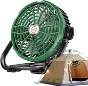 Portable Fan For Camping - Desk Fan For Tents With Light,4-Speed Power Display, Hot Weather Supplies For Travel Outdoor Golf Cart Stroller