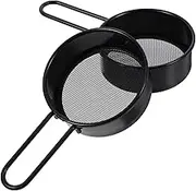 ABOOFAN 2pcs Stainless Steel Round Mesh Flour Sieve Handheld Kitchen Gadget for Baking Strainer for Powdered Sugar Salt and Flour Design for Home Baking