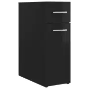 vidaXL Apothecary Cabinet High Gloss Black 20x45.5x60 cm Engineered Wood