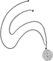 [LIFKOME] Travel Compass Pendant Necklace Vintage Jewelry Clavicle Pendant Neck Jewelry for Women Men