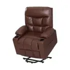 Recliner Chair Lift Assist Heated Massage Chair Leather Claude Artiss