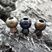 Hot Titanium Alloy Timascus Mushroom Key DIY Pendant Bead Parachute Cord Lanyard