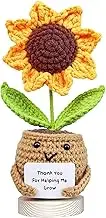 Thank You for Helping Me Grow Crochet Sunflower Doll - Teacher Appreciation Gift, Handmade Emotional Support Plant Decor for Birthdays, Mother's|Father's Day,Graduation & Home,Positive Affirmation