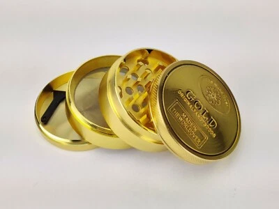 2.5Inch 4-Layer Metal Grinder Dry Herbal Herb Crusher Spice Smoking Grinder Gold