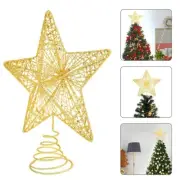 Gold Glitter Christmas Tree Top Iron Star Christmas Decorations For Home Xmas...